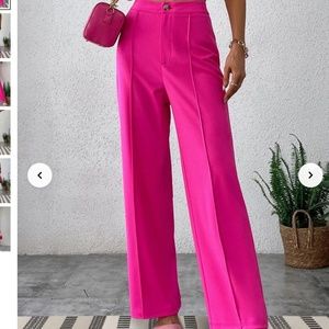High waist straight leg pants